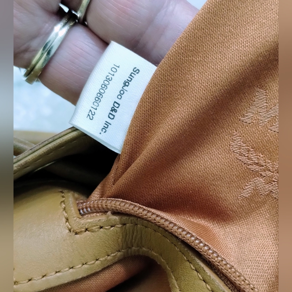 MCM Cognac Logo Drawstring Bucket Bag with Gold Hardware - Picture 11 of 12